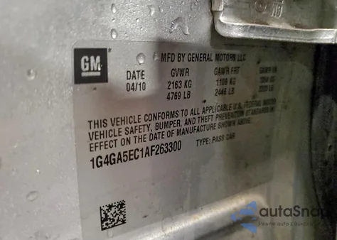 2010 Buick Lacrosse Cx z USA, uszkodzony, nr VIN 1G4GA5EC1AF263300